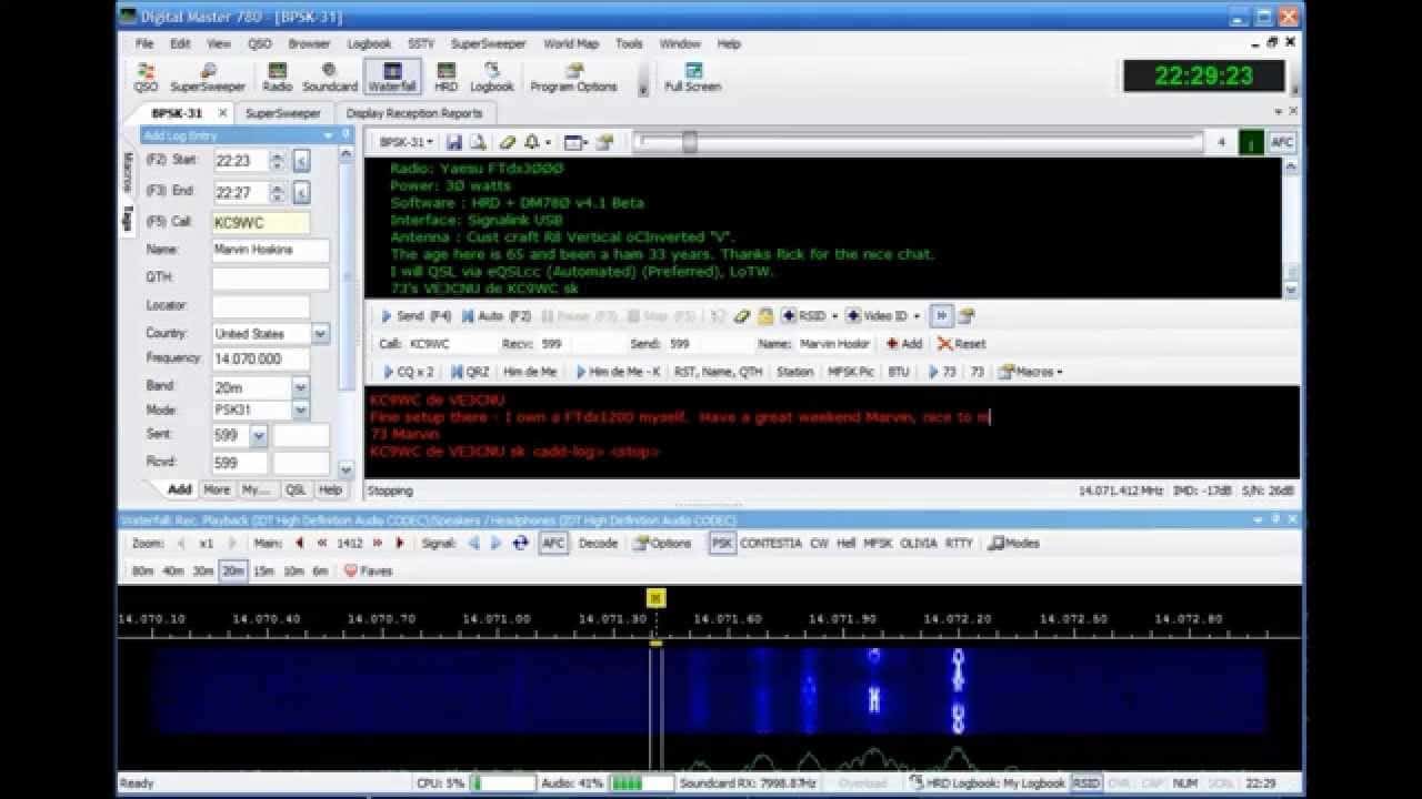 Using Ham Radio Deluxe (HRD) with a Flex 3000 Software Defined Radio (SDR)